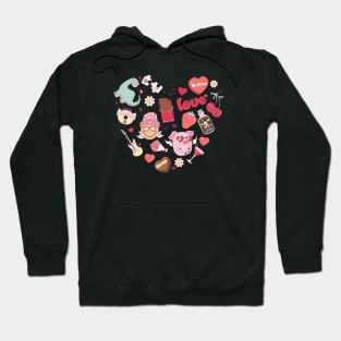 Emoji Heart XOXO Love Be Mine Happy Valentines Day Hoodie